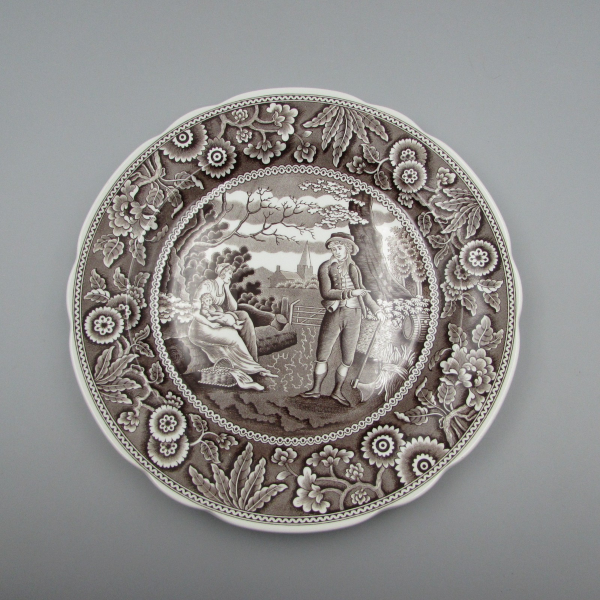 Spode English Fine China WOODMAN BROWN Dinner Plates Set of Two