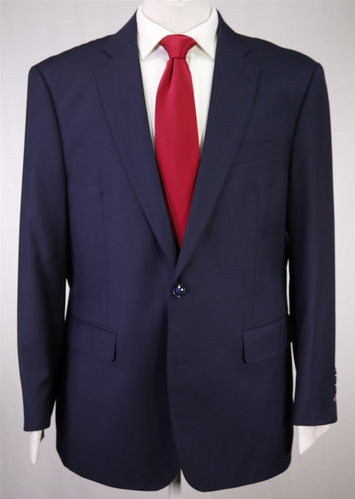 Custom Tailored Recent Solid Navy Blue Super 140'… - image 2