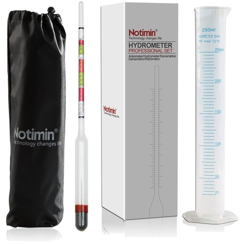 Hydrometer Zuckergehalt Messgerät Wein Bier Obstwein Alkoholmeter 250ml