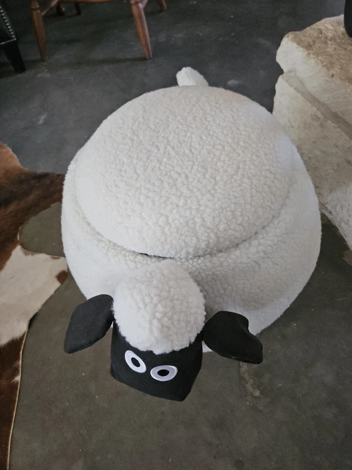 White Sheep Animal Ottoman with Lid  Storage Footrest Foot Stool Toy Box  - Image 2 of 4