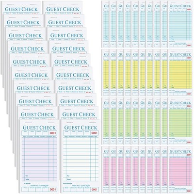 60 Pack Guest Check Books Bulk Server Note Pad Numbered Waitress Notepad, Tot...