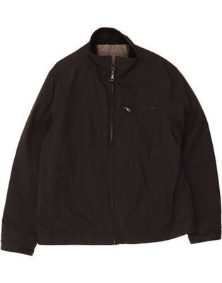 MARKS & SPENCER Mens Bomber Jacket UK 42 XL Black Polyamide BZ01