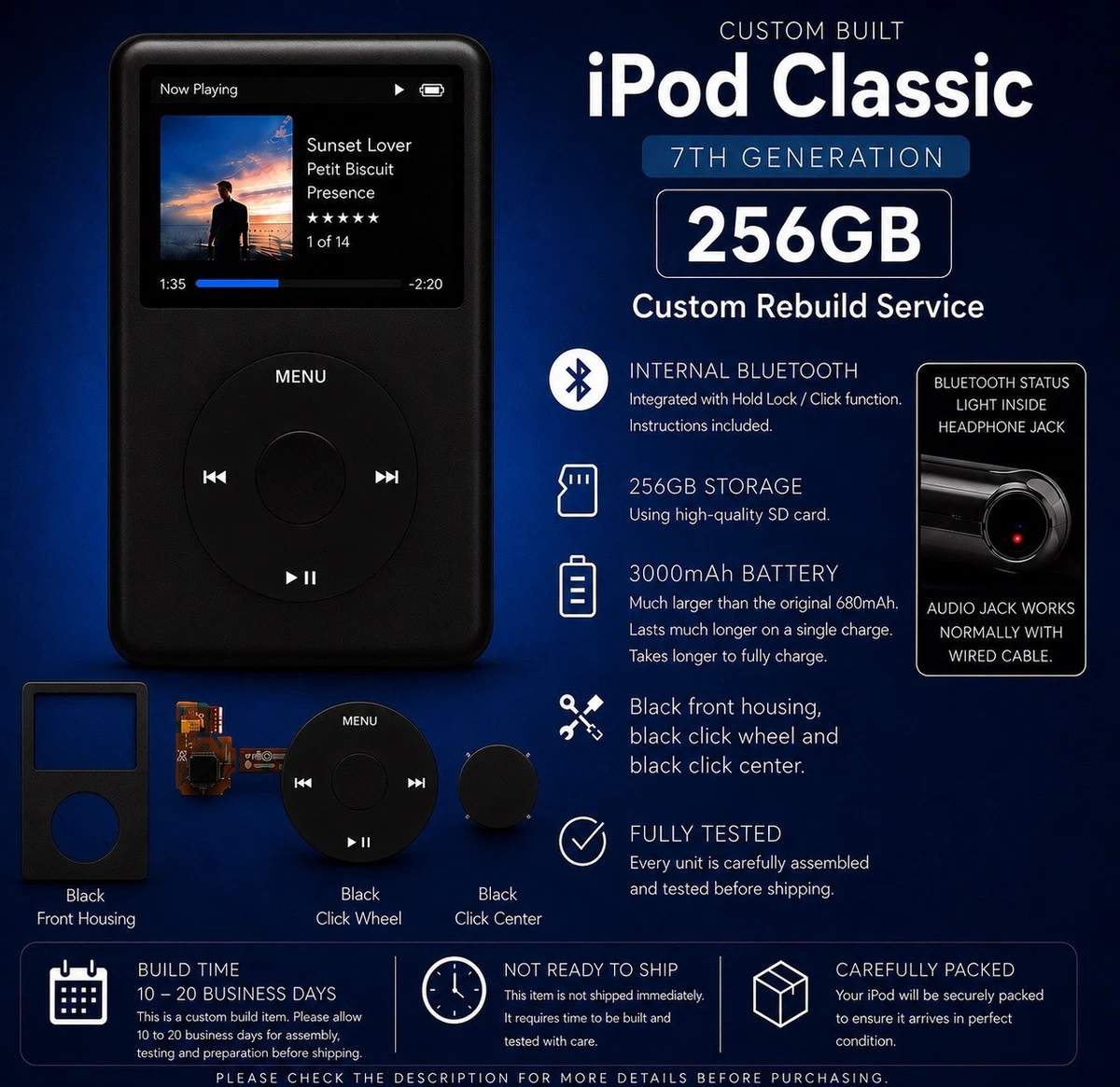 Preços baixos em Aparelhos MP3 Preto Bluetooth iPod Classic | eBay