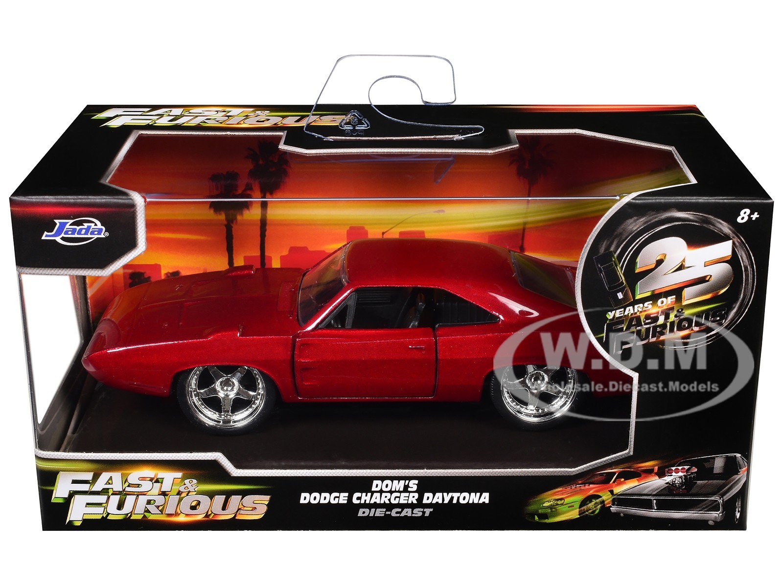 DOM'S DODGE CHARGER DAYTONA RED "FAST & FURIOUS 25 YEARS" 1/32 BY JADA 97086