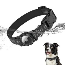 AirTag Dog Collar IP68 Waterproof Integrated Air Tag Dog Collars with Reflect...
