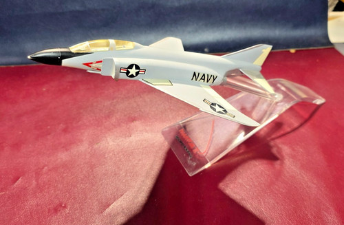 Vintage 70s NAVY McDonnell F-4 Phantom II Display Desk Model Douglas Jet Fighter