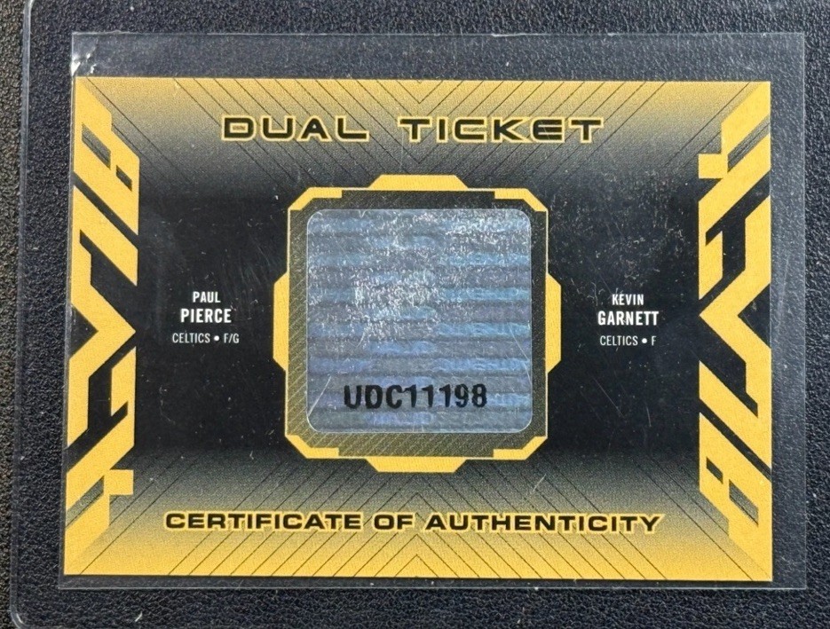 2007-08 UPPER DECK BLACK DUAL TICKET AUTO 1/1 PIERCE GARNETT CELTICS BGS 7.5 view 3