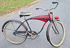 Men's 1950s Original Schwinn Deluxe Hornet Bicycle Red Black Springer Front RARE