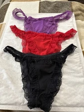 MULTIPACK OF 3 SET WOMENS LACE THONGS G-STRING 