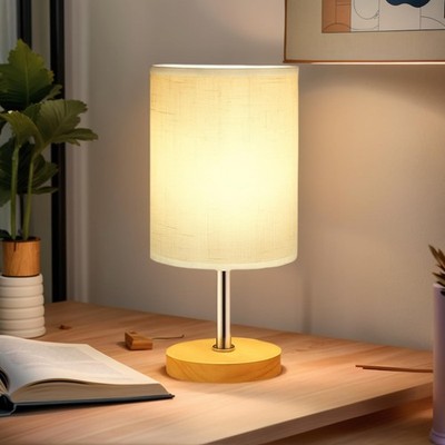 Bedside Night Table Lamp for Bedroom, Small Nightstand Lamp with 3000K E27/E2...