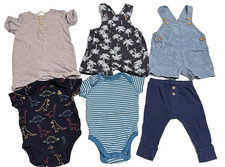 Lot of 6 Baby Boy 3, 3-6M Jumper Overall, Bodysuit, Pant Baby Gap, H M, Carters