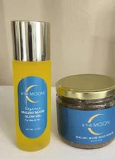 C & The Moon Malibu Made Body Scrub & Glow Oil Organic For Skin & Hair 3.5 Fl.