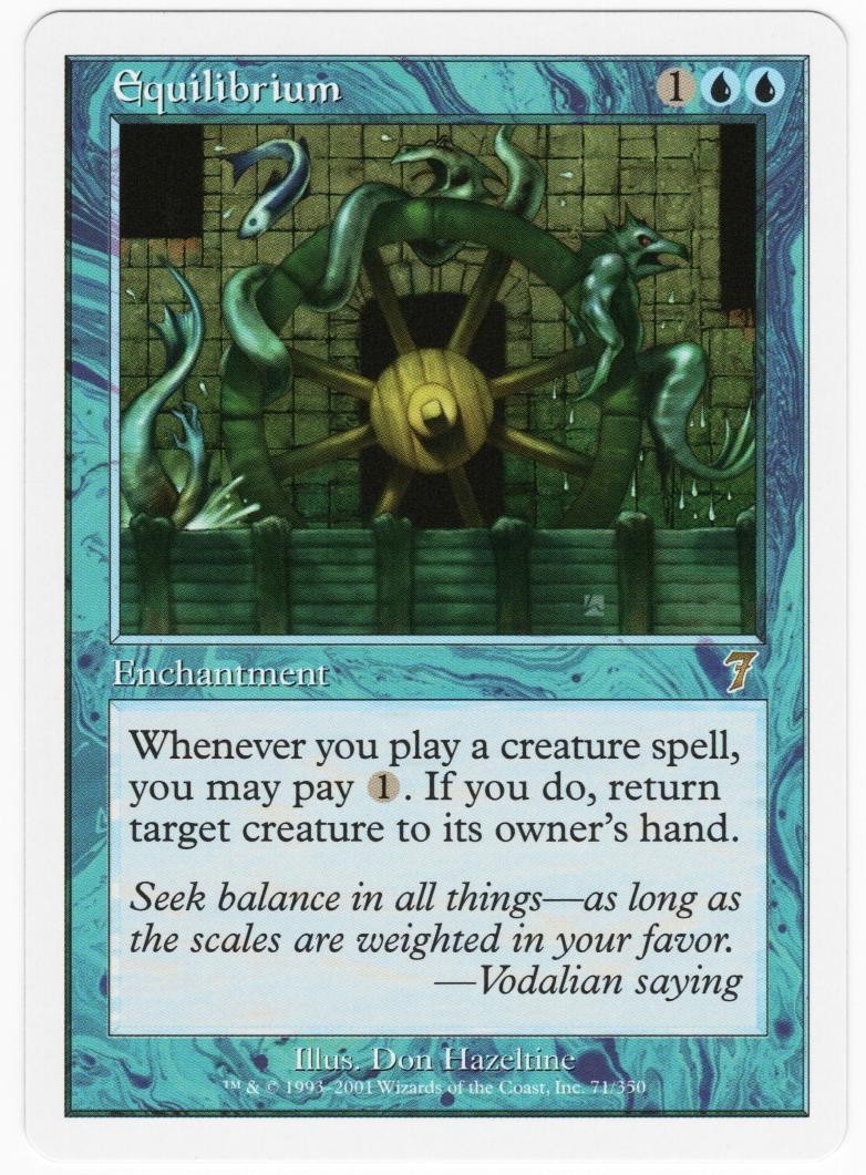 Equilibrium 2001 MTG Core Set 7th Edition Blue Rare Enchantment NM AZ1