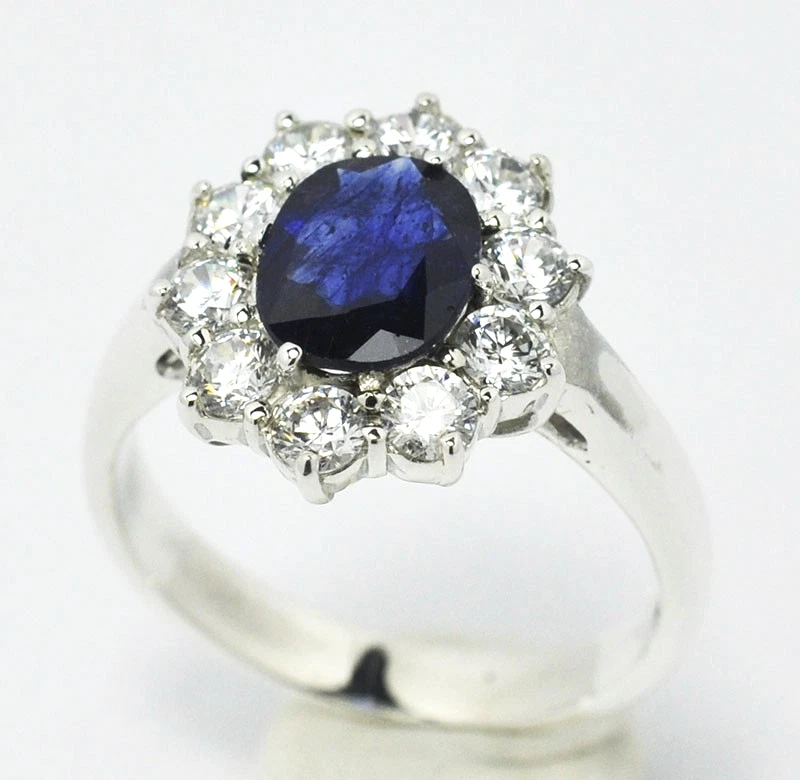 BELLISSIMO L'ANELLO IN ARGENTO 925 CON ZAFFIRO NATURALE 1,85 CT - Immagine 4 di 4