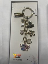 Disney Angel Stitch Ohana Silver Keychain 7 Charms
