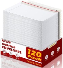 120 Pack White Rigid Mailers, 7"x4.35" Trading Card Shipping Envelopes for