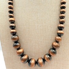 Vintage 90s Silver Tone Round Beaded Necklace Boho Women's Classic Jewelry Y2K