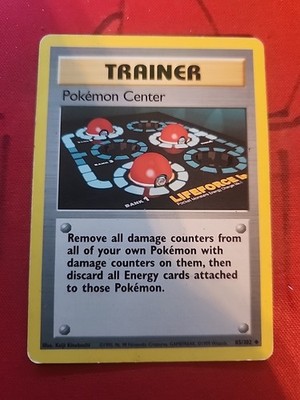 Pokemon Center Trainer 85/102 Unlimited Edition Base Set TCG Card
