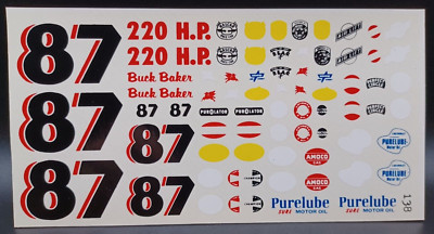 Fred Cady | No. 138 | 1:25 1957-58 Chevrolet Baker Racing Decals | eBay