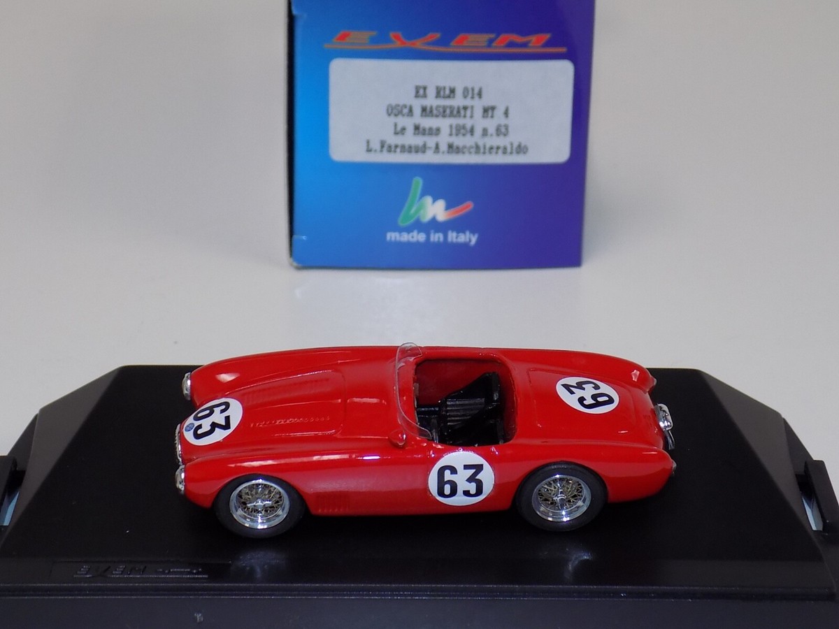 Miniature EXEM Résine SB 1/43 - OSCA Maserati MT4 N°63 - Le Mans 1954 - Très Bon état