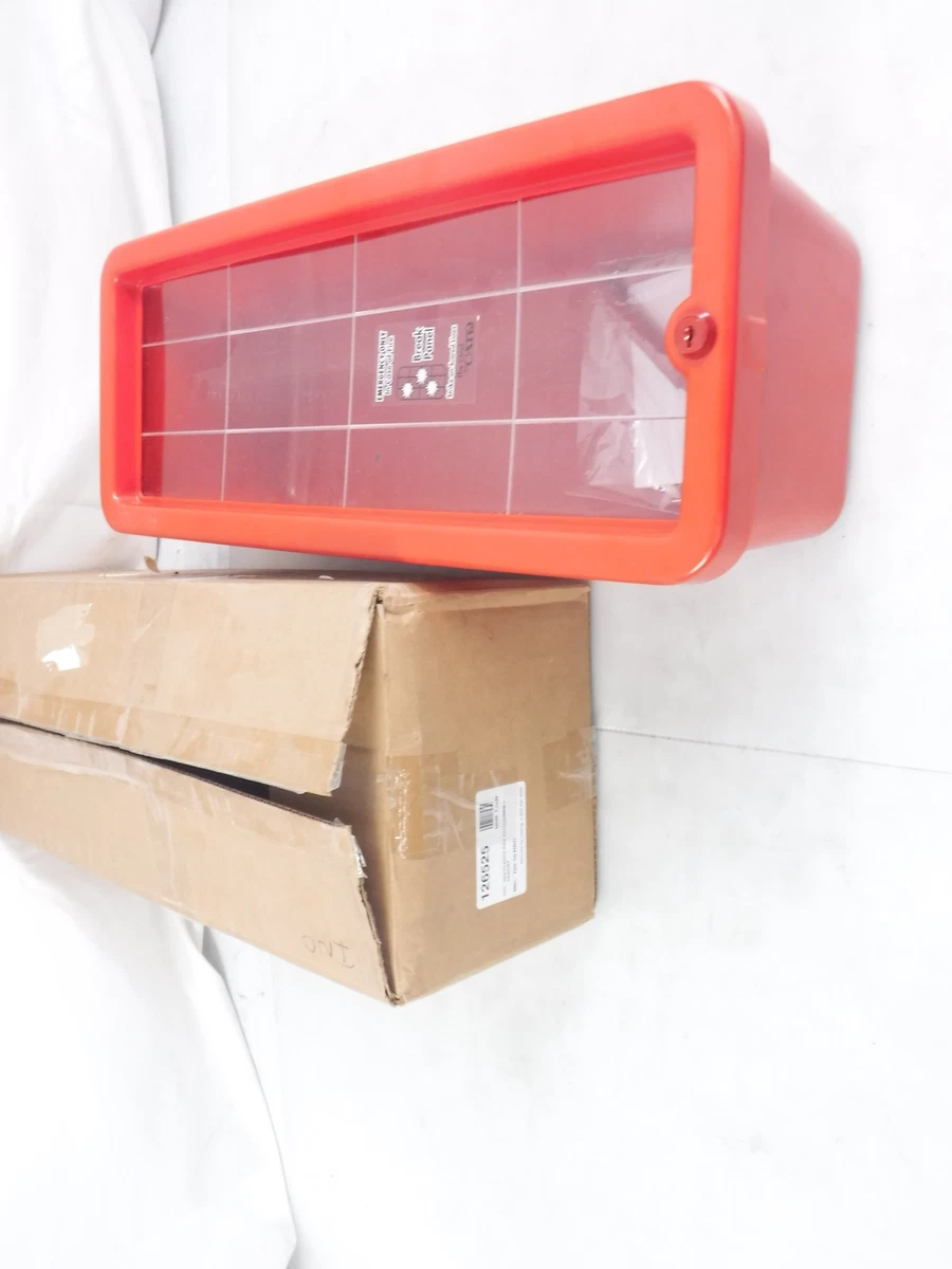 Cato Chief Fire Extinguisher Cabinet - Red Plastic Lockable Box For 2.5-5 Lb Extinguishers (Includes Hammer)