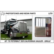 CTM 1/25 AMT Peterbilt 359 California Hauler Metal Grille, Mesh, Wiper Photoetch