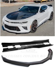 For 16-up Camaro Refresh Zl1 Style Glossy Black Front Lip Splitter Side Skirts For 16-up Camaro Refresh Zl1 Style Glossy Black Front Lip Splitter Side Skirts