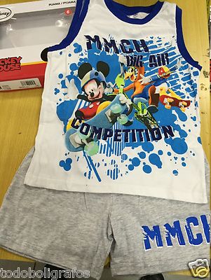 Disney Mickey Mousse pijama verano para niños, elija talla, de 2 a 6 años Nuevos