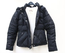 Black Hollister Size Small Sherpa Lined / Fleece Puffer Jacket Bargain Rrp £90