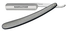 RAZOLUTION Solingen Rasiermesser 5/8 Carbonstahl Brushed Aluminium Look Germany