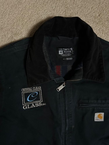 CARHARTT 103828 Men’s MEDIUM Blue Blanket-Lined Detroit Work Jacket Workwear - Picture 6 of 17