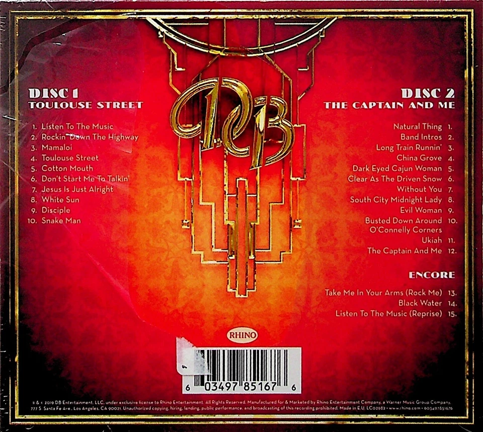 The Doobie Brothers -Live From The Beacon Theatre 2-CD -NEW Toulouse Street - Image 2 of 2