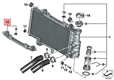 OEM BMW K70 K71 K72 K73 K75 0228 REPAIR KIT RADIATOR BRACKET 