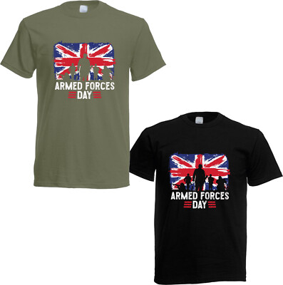 Armed Forces Day T-Shirt Lest We Forget British Amred Forces Vateran Unisex Tops
