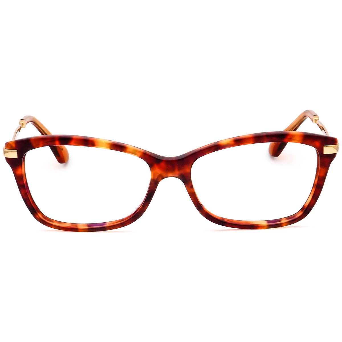 Jimmy Choo Eyeglasses 96 7VJ Havana/Orange Glitter/Gold Cat Eye
