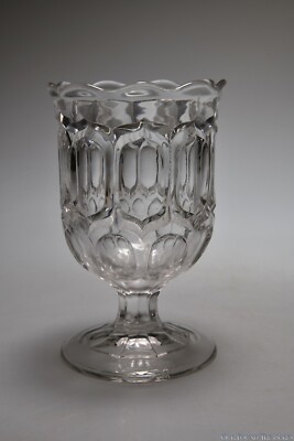 c 1864 OVAL MITRE by McKee & Bros COLORLESS FLINT Spill / Spooner