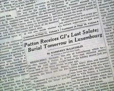 GEORGE S. PATTON World War II United States Army General DEATH 1945 Newspaper