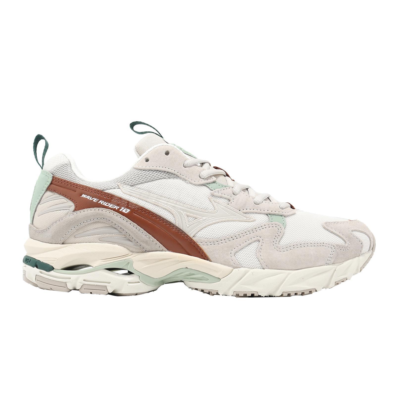 Mizuno Wave Rider 10 Beige Green Men Unisex Casual Shoes Sneakers 