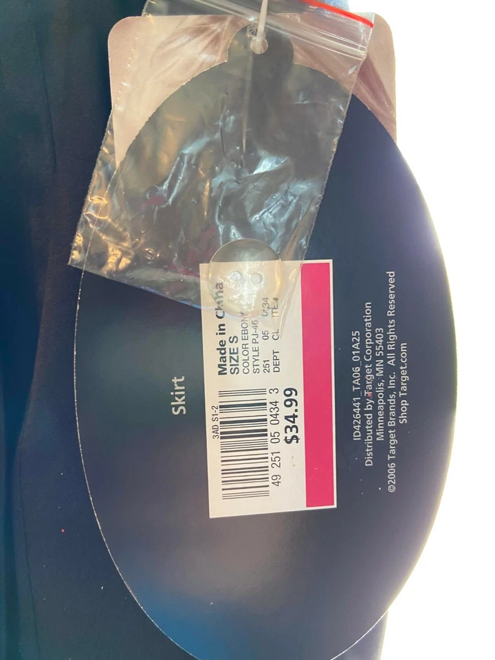 Nueva falda Paul And Joe Target para mujer talla S 100 % seda envolvente corbata negra nueva con etiquetas Foto 2 de 3