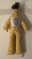 Dammit Doll, golden yellow and white print, Esoteric Witchy Gag Gift