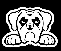 Boxer dog peeking cute vinyl decal car bumper sticker 121
