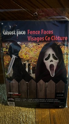 Easter Unlimited Inc Fun World Ghost Face Scream Fence Faces Halloween Prop NIP