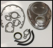 Sbc Chevy Polished Aluminum Timing Chain Cover Kit 6040-k