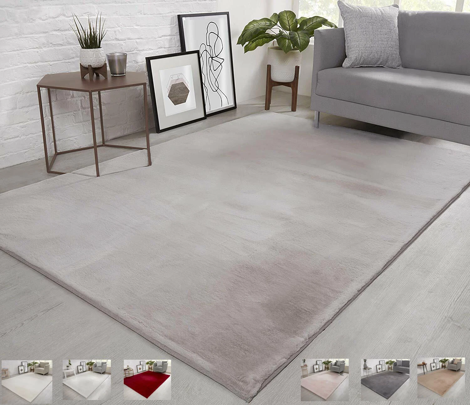 Natural Faux RABBIT FUR Rug Ultra Soft Wool Shaggy Thick Pile Rugs Carpet Mat
Opens in a new window 