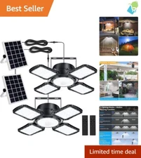 Adjustable Solar Pendant Lights with Sensor - Remote Control, 2 Pack for Home