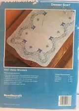Needlecraft Wonderart Vintage Daisy Showers Embroidery Or Paint Dresser Scarf a6