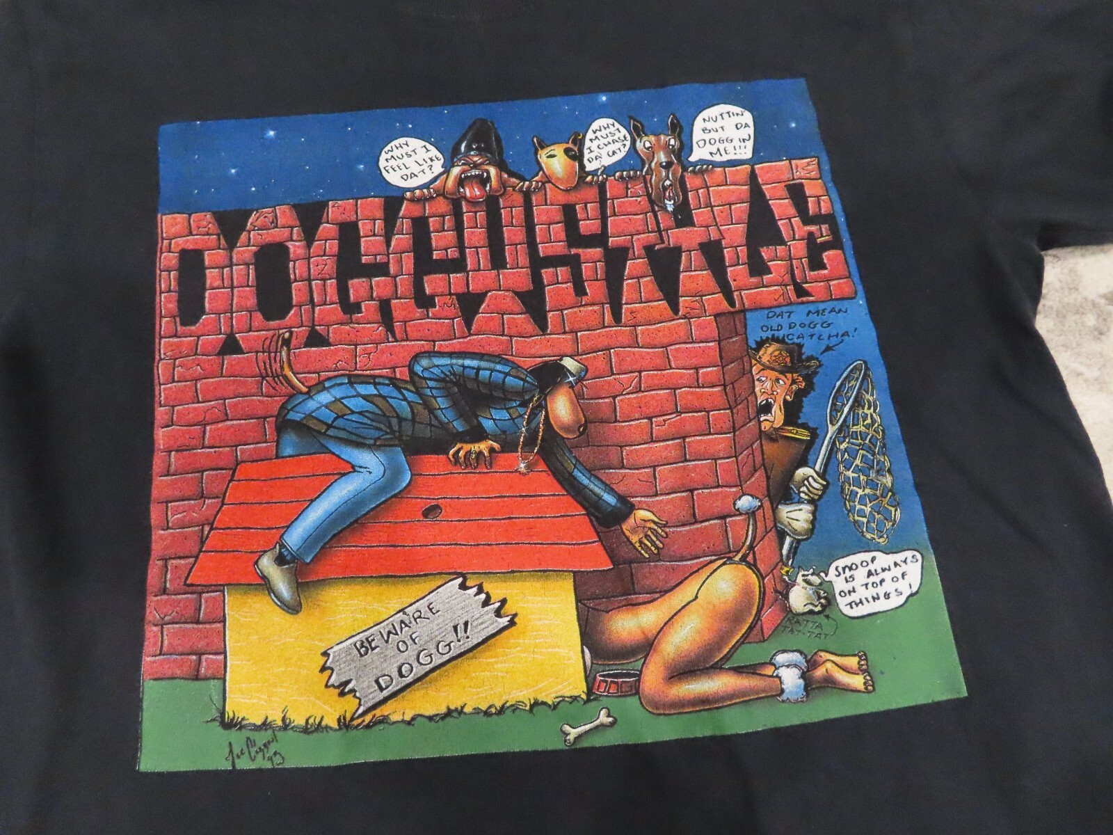 FILA T shirt vintage Death Row Records Snoop Dogg grafica taglia M SENZA ETICHETTA PUNTO SINGOLO