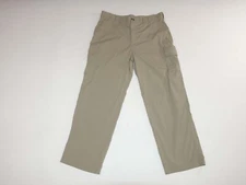 ExOfficio Men's Hiking Cargo Pants 36 x 28.5 Khaki Beige Flat Front Nylon Slacks