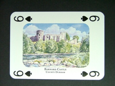 1 x Spielkarte Maler M C Smith Barnard Castle County Durham 6 of Pik