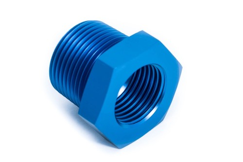 Reduzieradapter 3/4" NPT zu 1/2" NPT Einschrauber Blau eloxiert - 第 1/4 張圖片